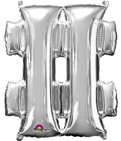 Folijas balons ar cipara formas mirkļbirku, sudrabkrāsas, 33 cm