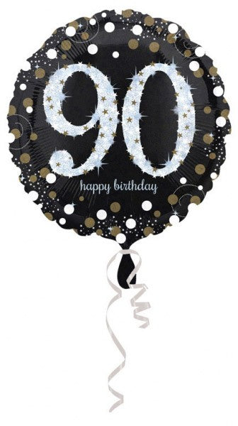 Daudz laimes dzimšanas dienā Daudz laimes dzimšanas dienā 90 zelta folijas balons 45 cm