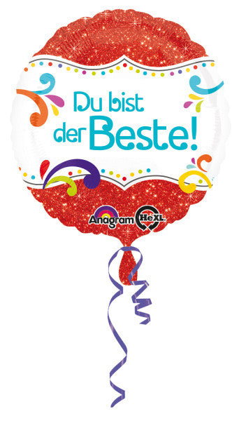 Krāsa Du bist der Beste folijas balons 43 cm