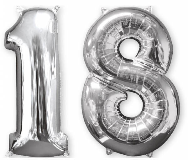 Folijas balons "Cipars Cipars" 18, sudraba krāsā, 66 cm