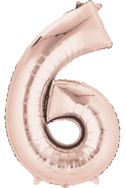 Milzu folijas balons "Cipari" "Rozā zelta krāsā", 6, 86*55 cm