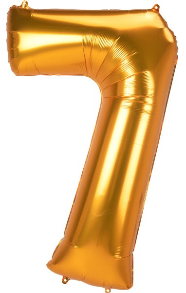 Zelta krāsas folijas balons "Cipars 7", 134 cm