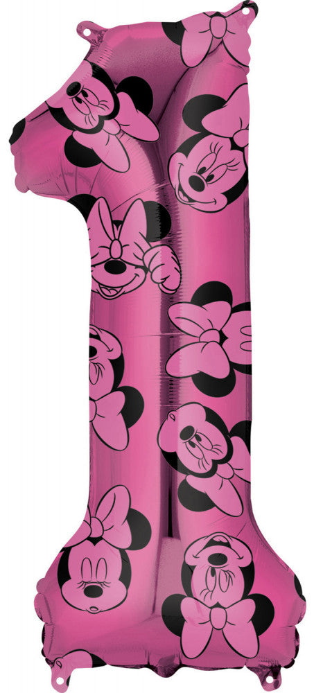 Disney Minnie rozā folijas balons numurs 1, 66 cm