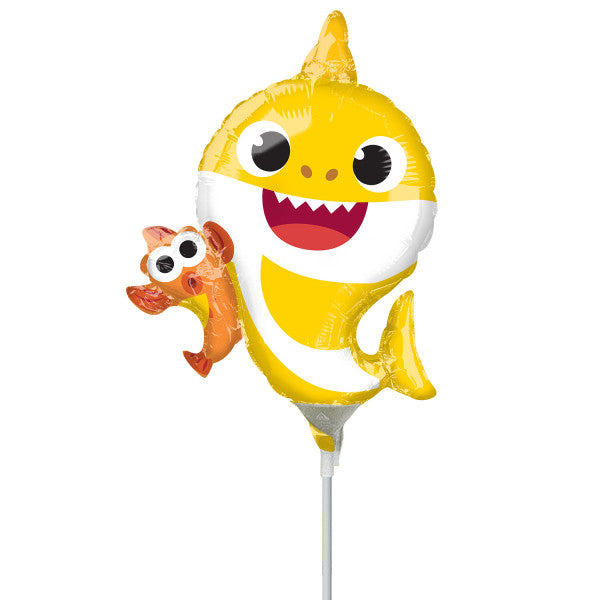 Dzeltens mini folijas balons "Haizivs" (WP)