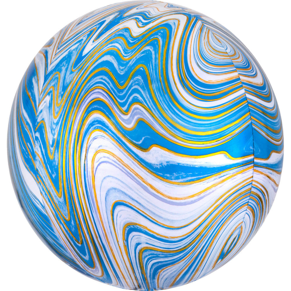 Krāsains, zils, sfērisks folijas balons, 40 cm