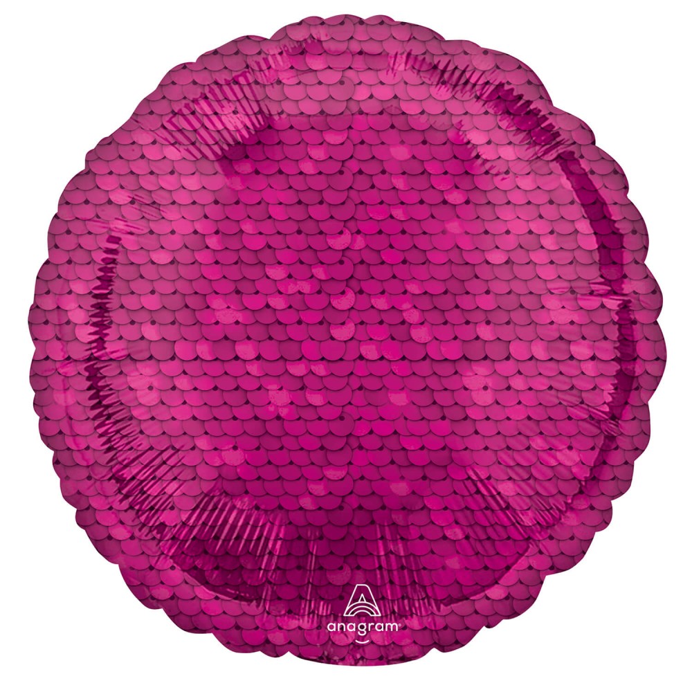 Rozā folijas balons ar fliteru rakstu 43 cm
