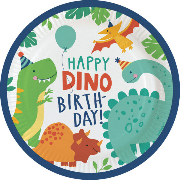 Dinozaurs Dino-Mate papīra šķīvji 8 gab. 23 cm