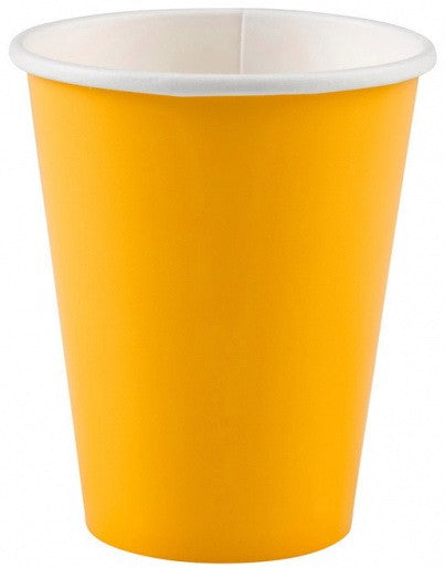 Krāsa saules dzeltena, dzeltenas papīra krūzītes, 8 gab., 250 ml