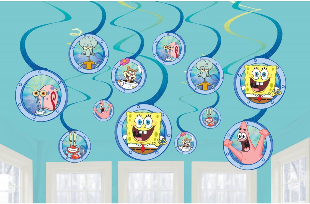 SpongeBob smieklu lentīšu dekorāciju 12 daļu komplekts