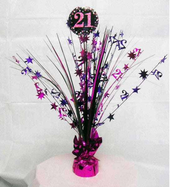 Daudz laimes dzimšanas dienā Daudz laimes dzimšanas dienā Rozā 21 galda dekors 45,7 cm