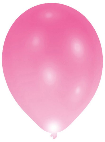 Rozā krāsā izgaismoti LED baloni, 5 gab. 11 collas (27,5 cm)