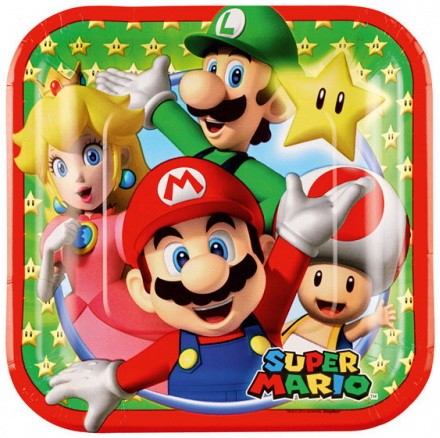 Super Mario Sēņu pasaule papīra šķīvji 8 gab. 18 cm