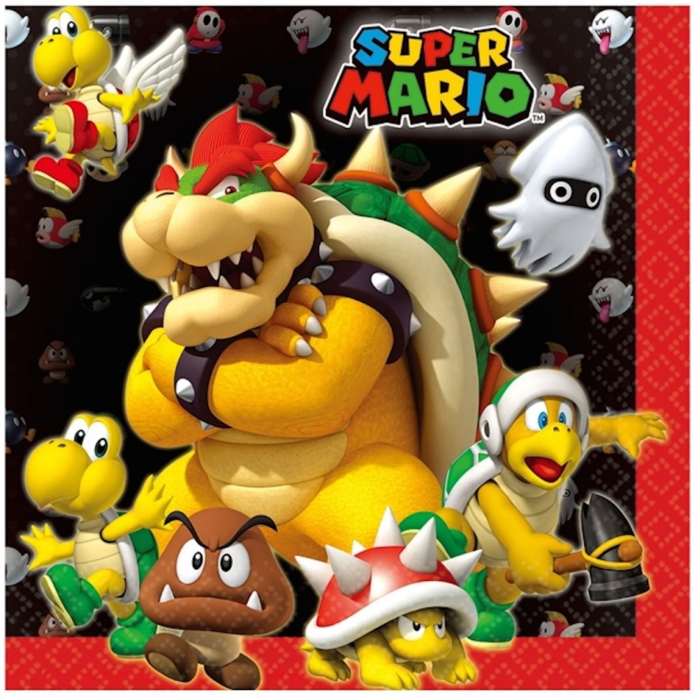 Super Mario sēņu pasaules salvetes 20 gab. 33x33 cm