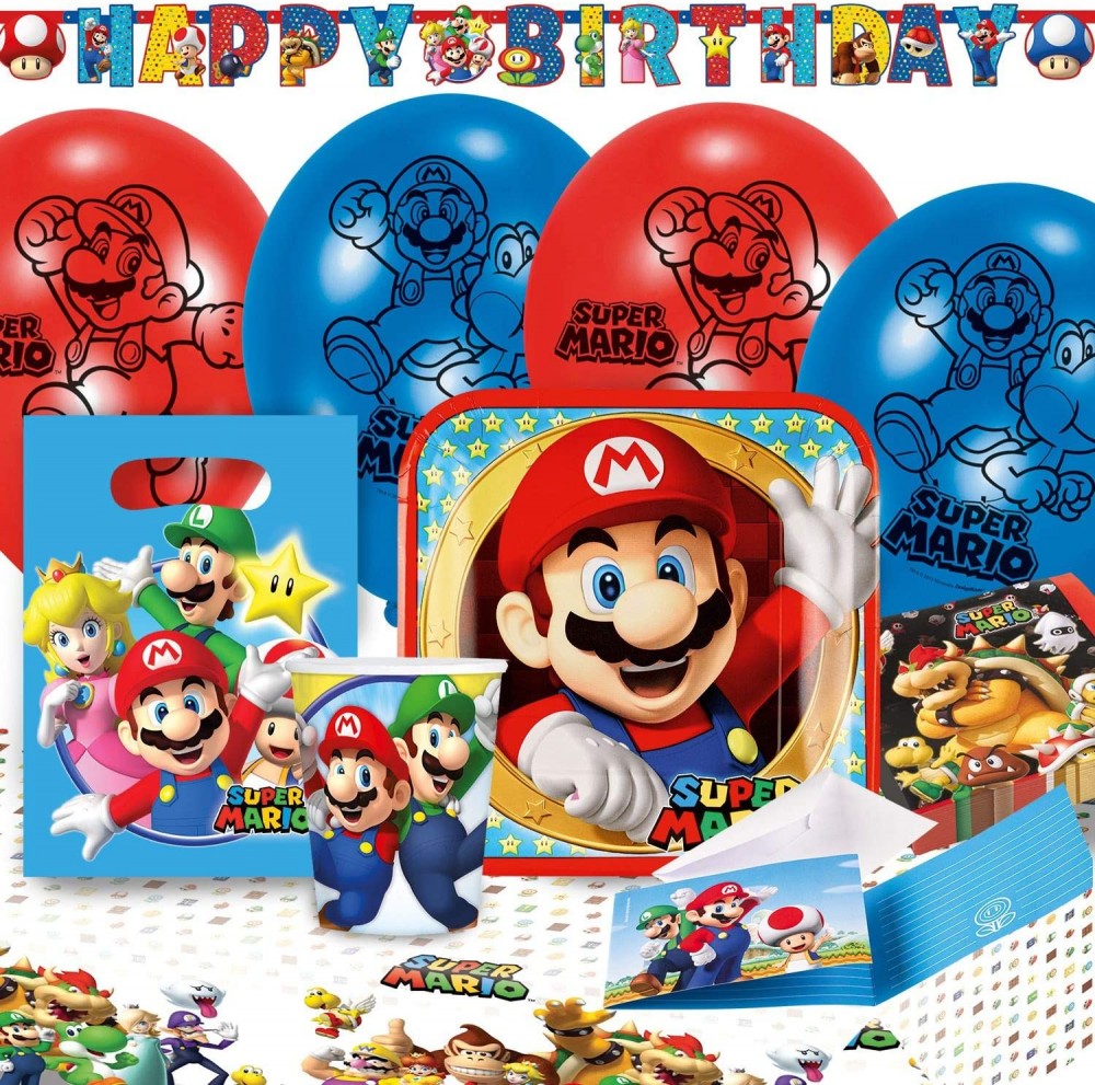 Super Mario Mushroom World ballīšu komplekts 60 gab.