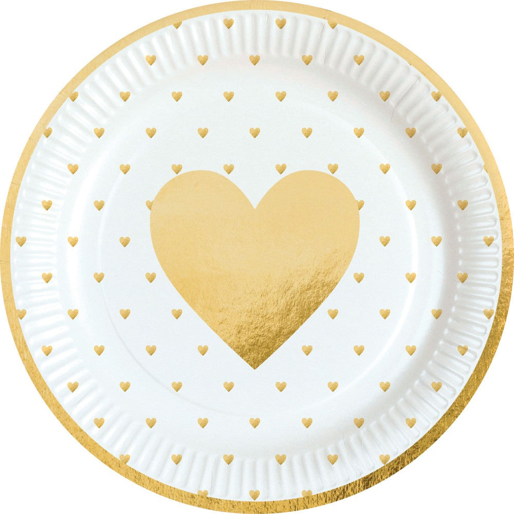 Papīra šķīvji "Love Everyday" 8 gab. 23 cm