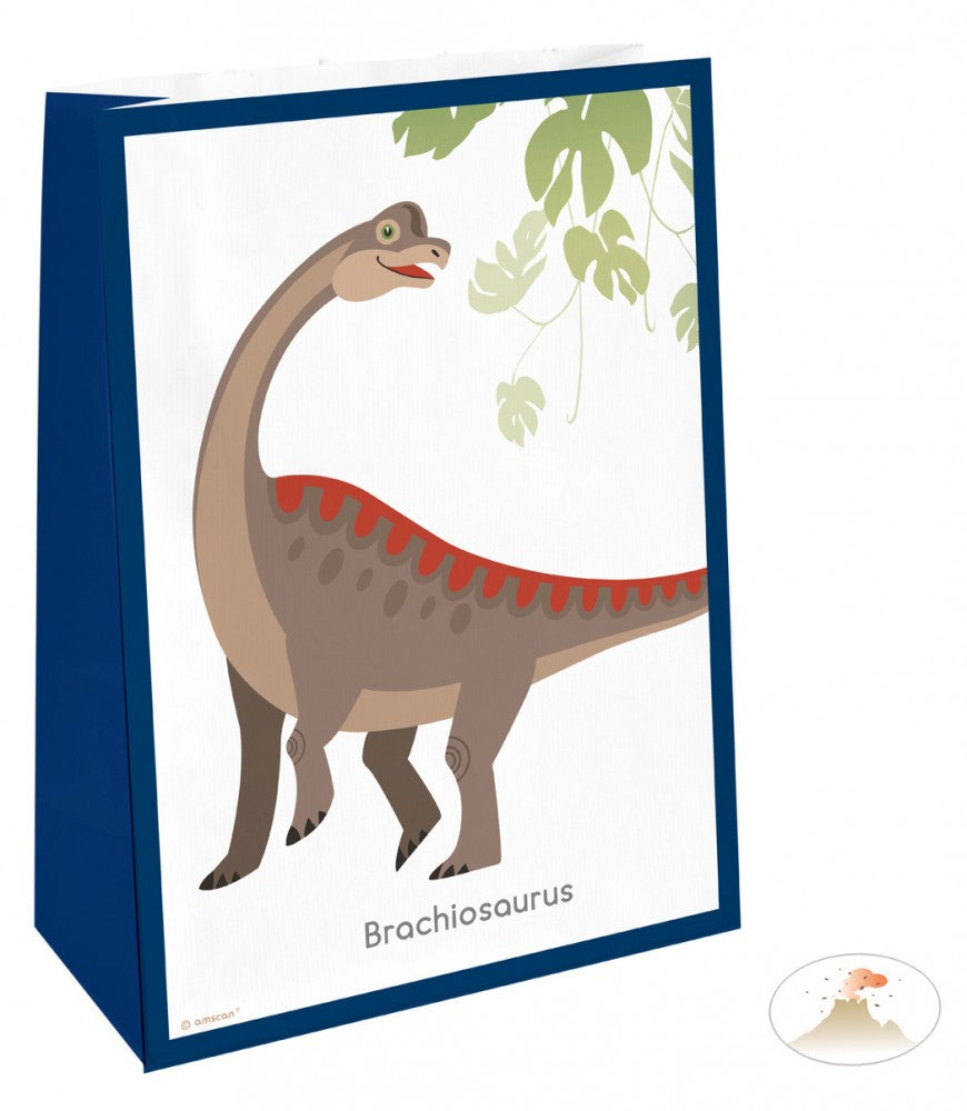 Dinozauru priecīgo papīra maisiņu komplekts (4 gab.)