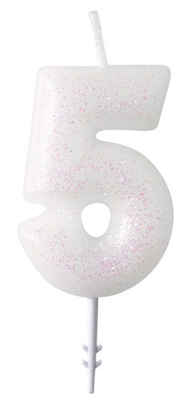 Krāsa Balta, Balta mirdzoša svece Nr. 5, 6,5 cm