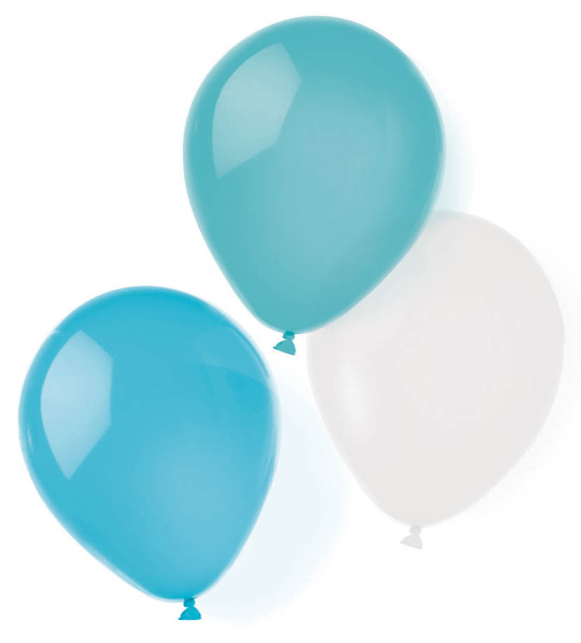 Krāsaini Aqua Glamor Blue baloni, 8 gab. 10 collas (25,4 cm)