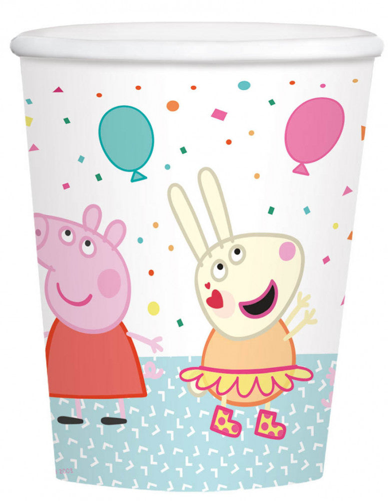Peppa Pig konfeti papīra krūzītes 8 gab. 250 ml