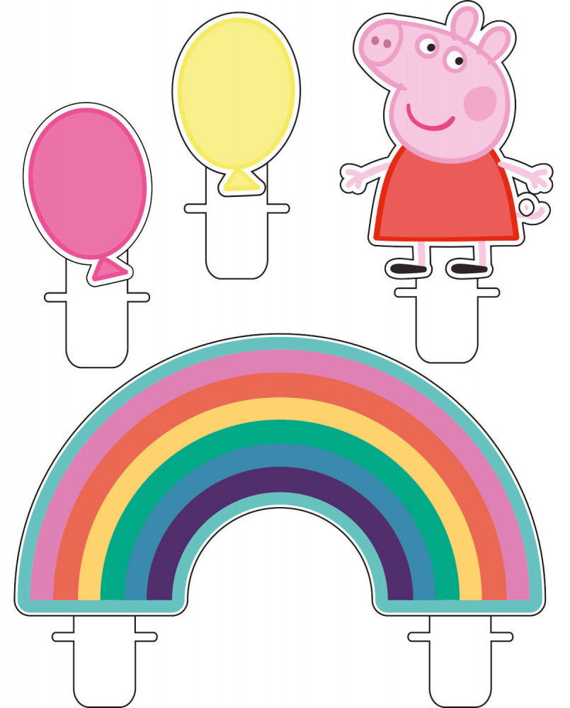 Peppa Pig konfeti kūkas svece, 4 sveču komplekts