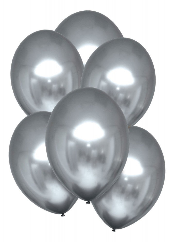Satīna platīna baloni, 6 gab. 11 collas (27,5 cm)