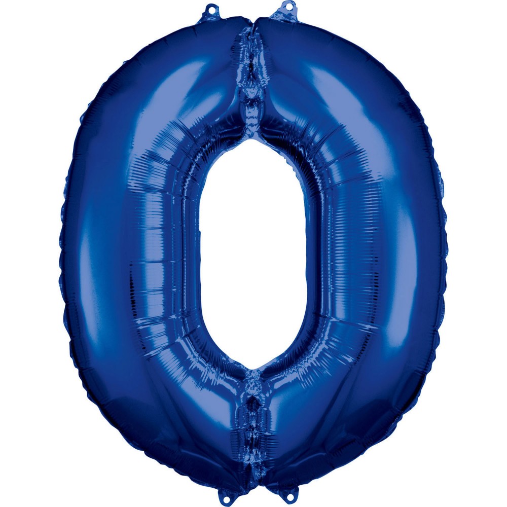 Milzu zils folijas balons ar numuru 0, 88*66 cm