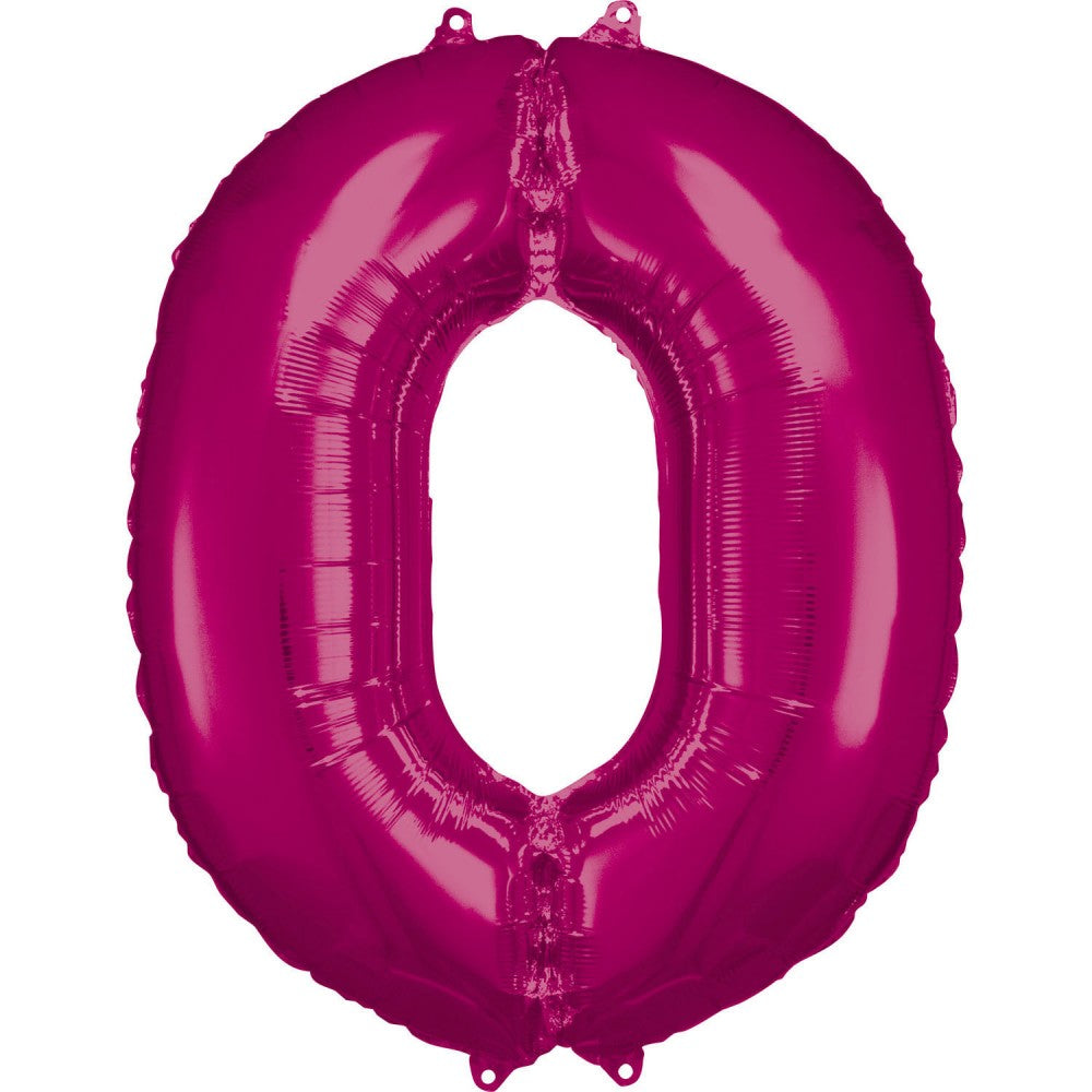 Milzu folijas balons "Cipars rozā" ar cipariem, 0, 88*66 cm