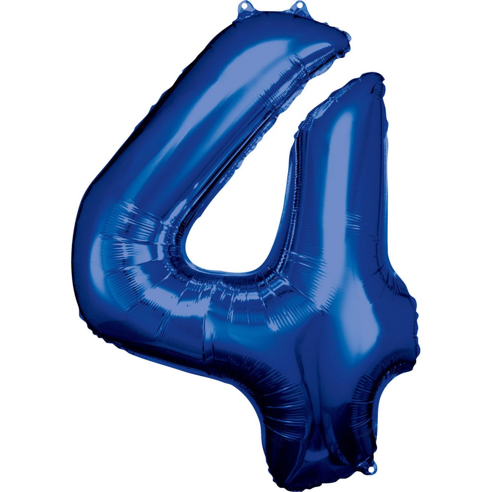 Folijas balons "Cipari" ar zilu skaitli, 4, 88*66 cm