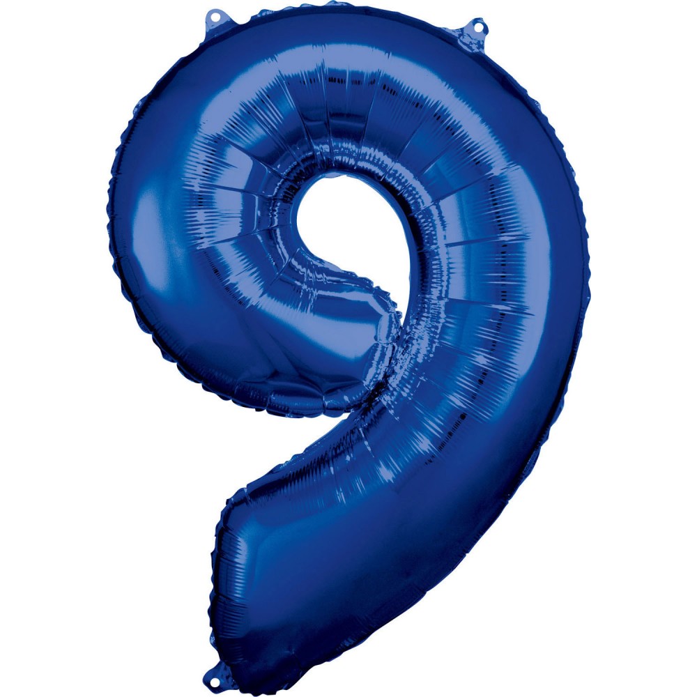 Milzu zils folijas balons ar cipariem 9, 86*63 cm