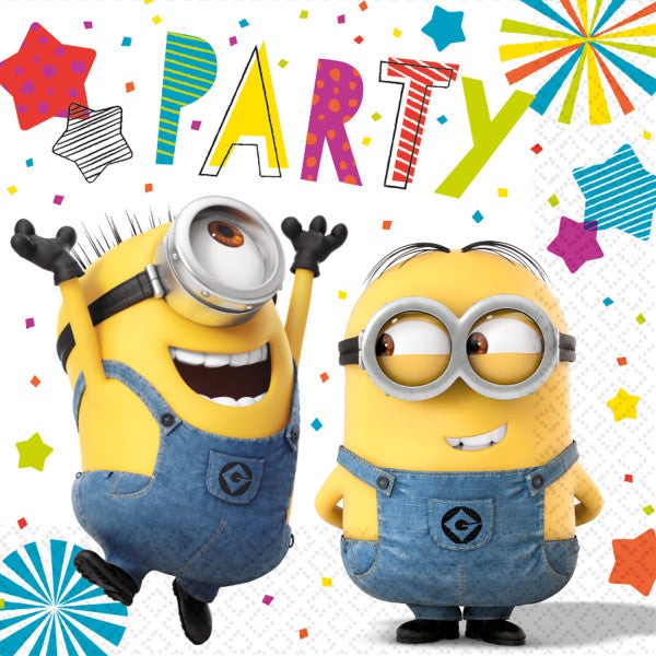 Minions Hooray 16 salvetes 33x33 cm