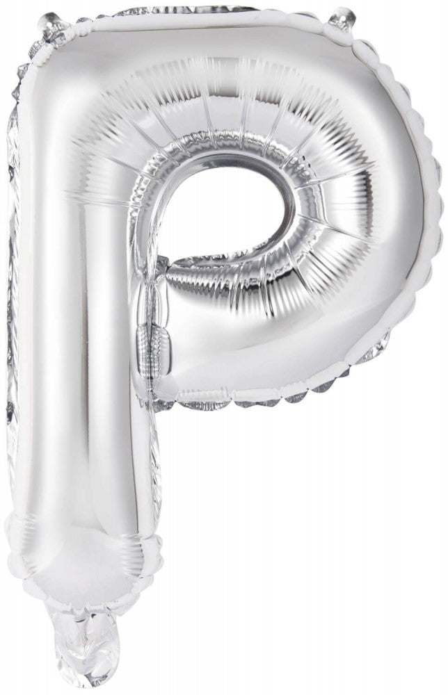 Folijas balons "Cipars sudrabs", "Sudrabains P burts" 45 cm