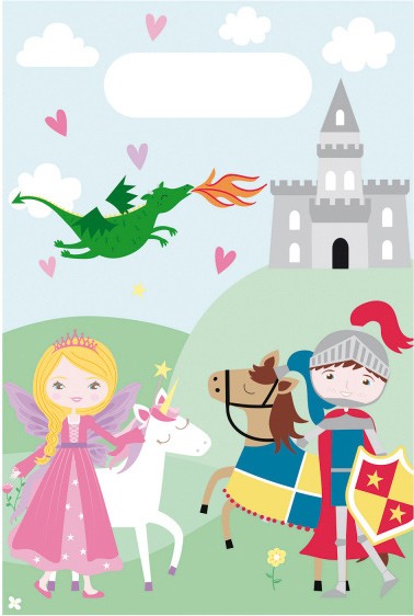 Princese Viduslaiki Princese un bruņinieks Dāvanu maisiņu komplekts (8 gab.)