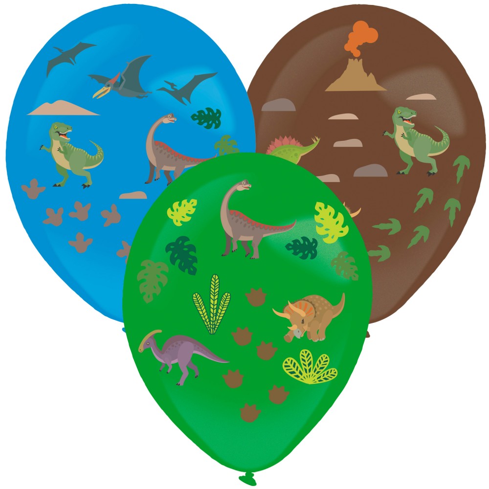 Dinozauru sugu balonu komplekts (3 gab.) ar aksesuāriem, 14 collas (35,5 cm)