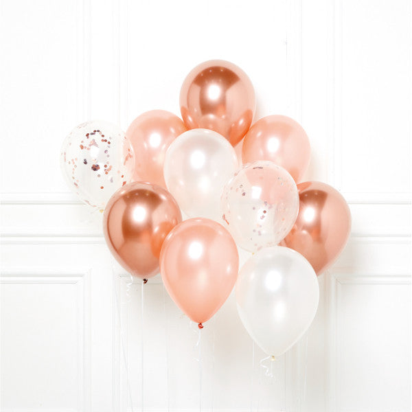 Rozā zelta krāsas balonu komplekts, 10 gab., 11 collas (27,5 cm)