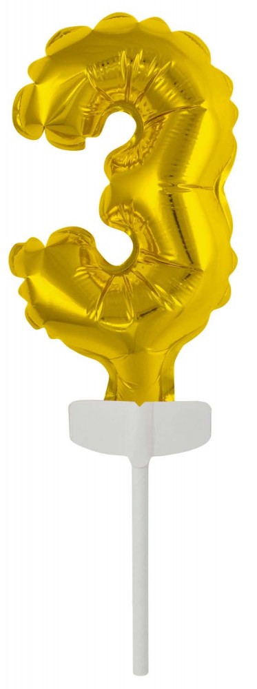 Zelta krāsas folijas balons kūkai, 13 cm