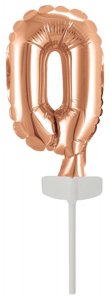 Folijas balons "Cipars 0" kūkai, 13 cm, zelta krāsā