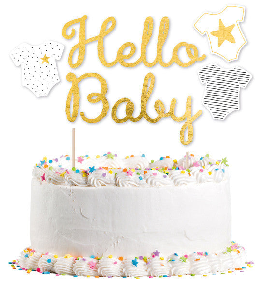 Baby Gold Hello kūkas dekorēšana