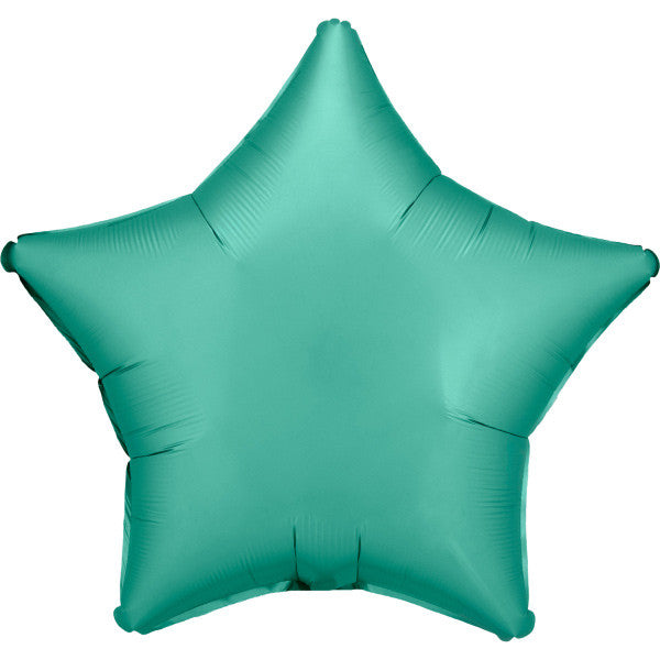 Satīna zīda nefrīta zaļa zvaigžņu folijas balons 48 cm