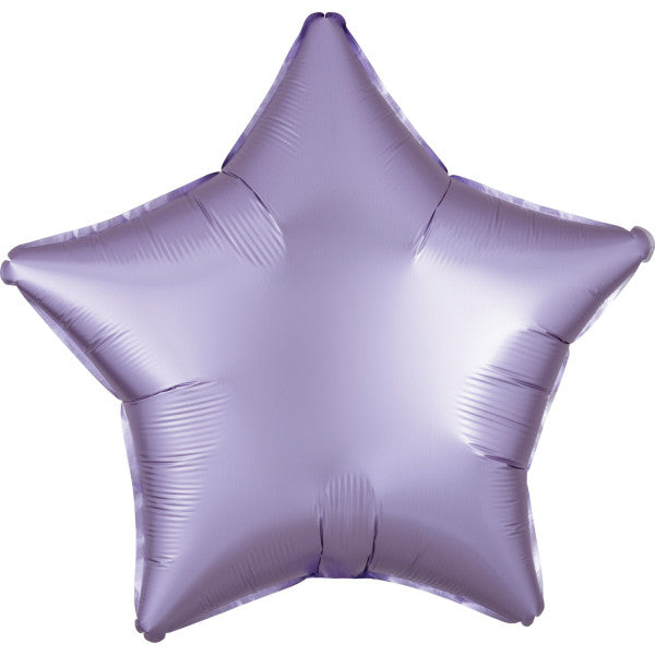 Satīna zīda pasteļlillas zvaigžņu folijas balons 48 cm