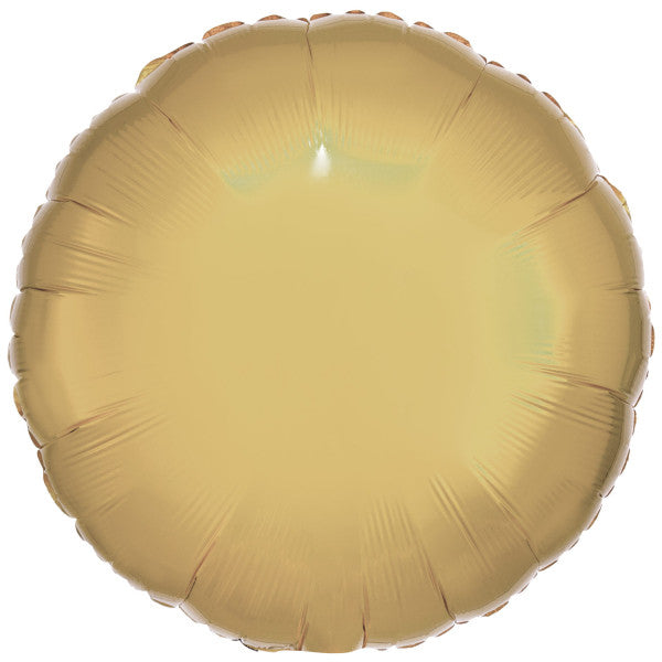 Folijas balons "Baltzelta krāsā", 43 cm, aplis, balts, zelta krāsā