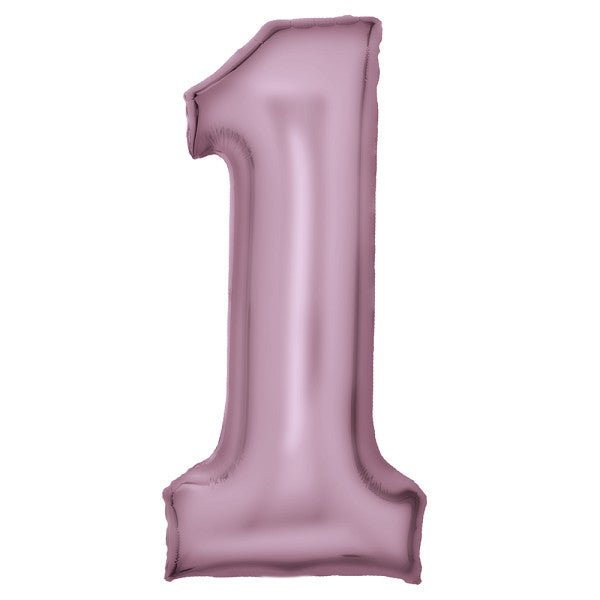 Folijas balons "Cipars rozā mirdzums" pasteļrozā krāsā, 86 cm