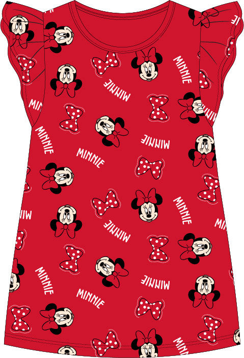Disney Minnie sarkans bērnu īsais naktskrekls 98-128 cm
