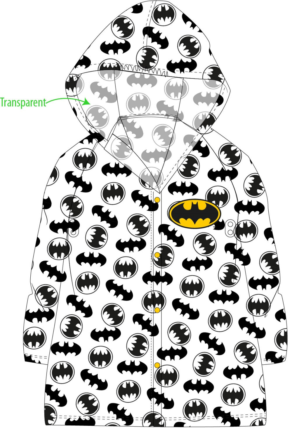 Batman Darkwing lietusmētelis 104-134 cm