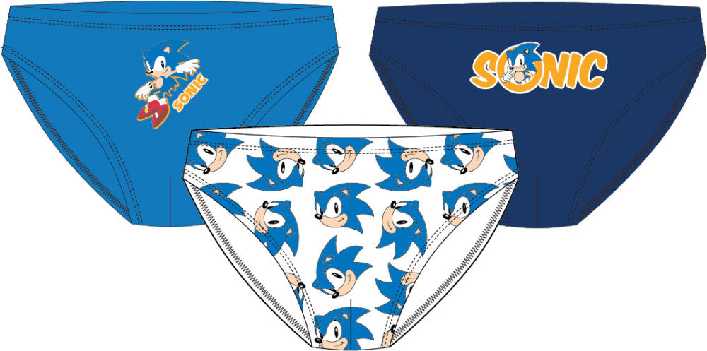 Sonic the Hedgehog Sonic the Hedgehog zila bērnu apakšveļa, 3 gab. iepakojumā
