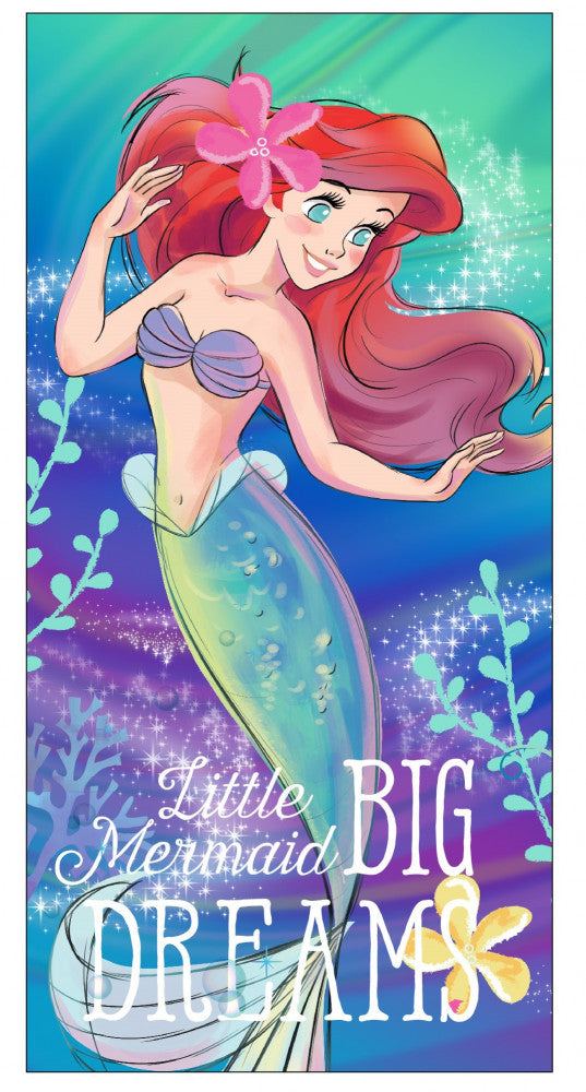 Disney Princess Ariel vannas dvielis, pludmales dvielis 70*140cm (ātri žūstošs)