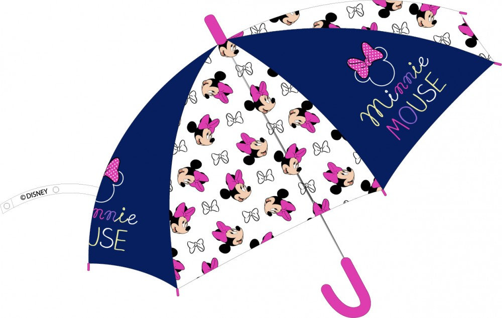 Disney Minnie bērnu pusautomātiskais caurspīdīgais lietussargs √ò74 cm