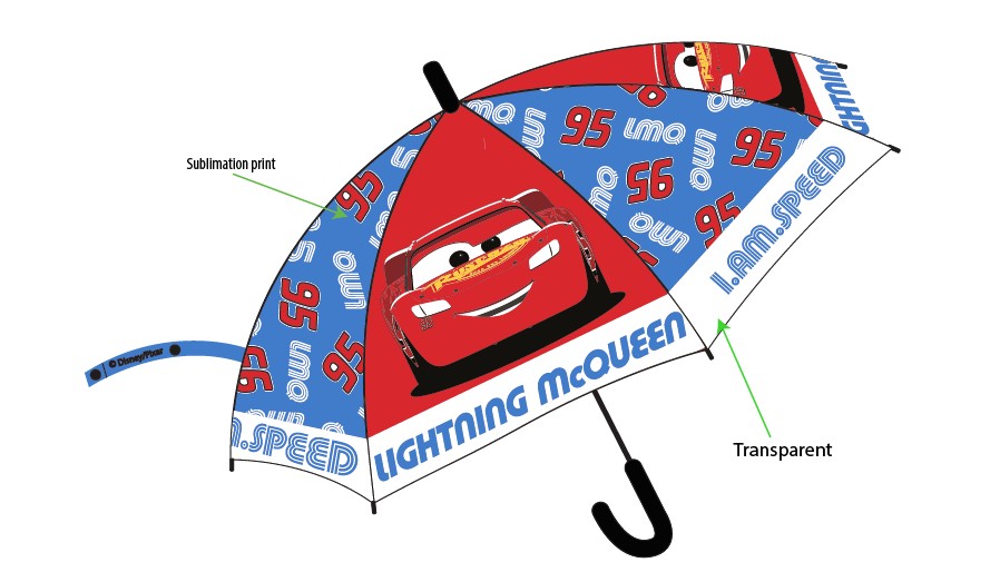 Disney Cars bērnu pusautomātiskais lietussargs √ò68 cm