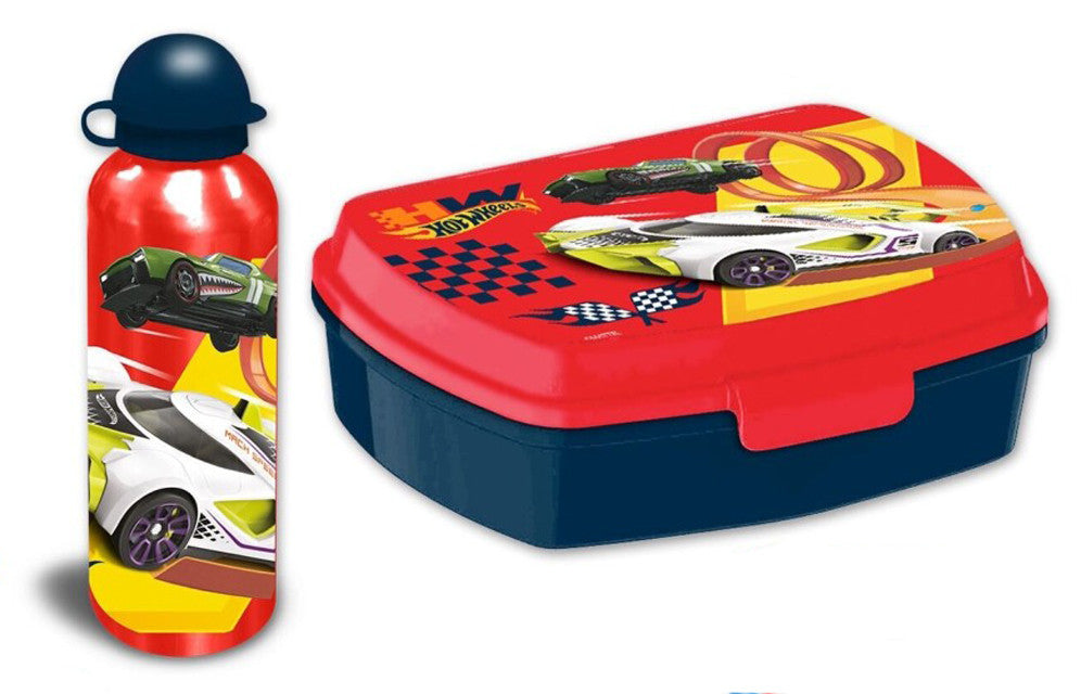 Hot Wheels sviestmaižu kaste + alumīnija pudele komplektā