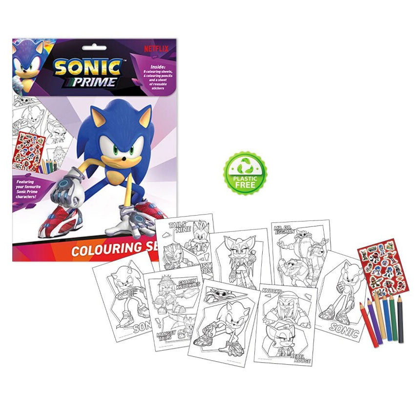 Sonic the Hedgehog Prime Sonic the Hedgehog krāsojamo spēļu + uzlīmju komplekts