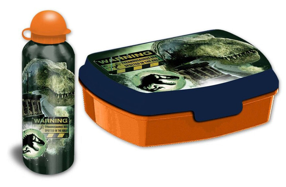 Jurassic World Dominion sviestmaižu kaste + alumīnija pudele komplekts